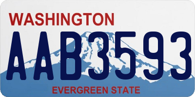 WA license plate AAB3593