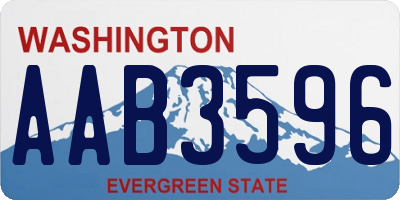 WA license plate AAB3596