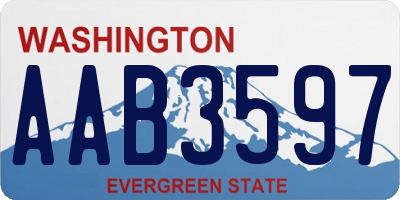 WA license plate AAB3597