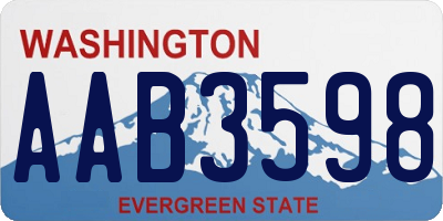 WA license plate AAB3598