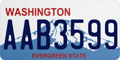 WA license plate AAB3599