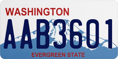 WA license plate AAB3601