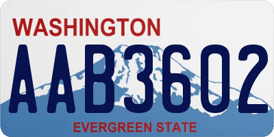 WA license plate AAB3602