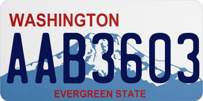 WA license plate AAB3603