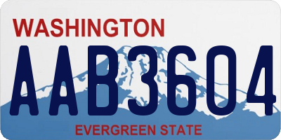 WA license plate AAB3604