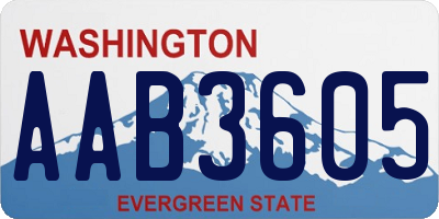 WA license plate AAB3605