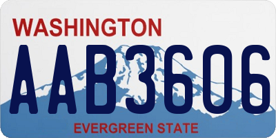 WA license plate AAB3606