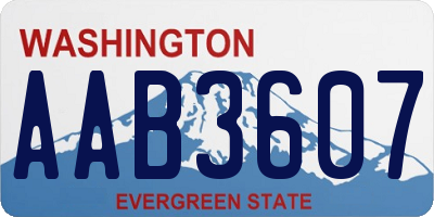 WA license plate AAB3607