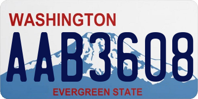 WA license plate AAB3608