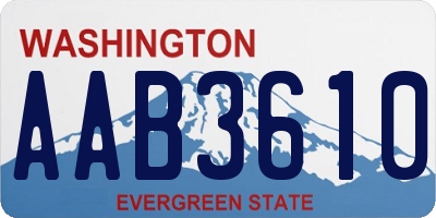 WA license plate AAB3610