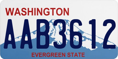 WA license plate AAB3612