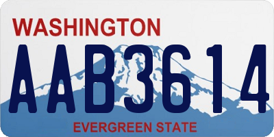 WA license plate AAB3614