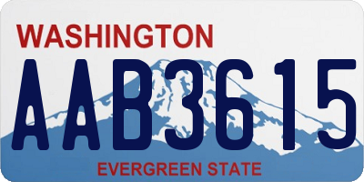 WA license plate AAB3615