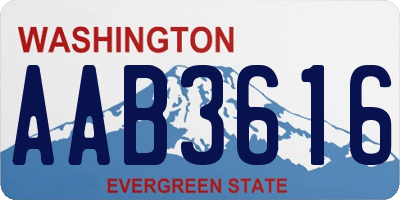 WA license plate AAB3616