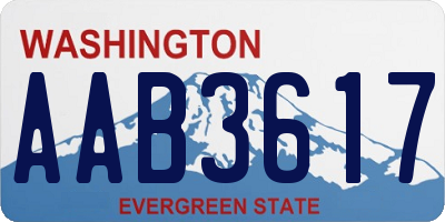 WA license plate AAB3617