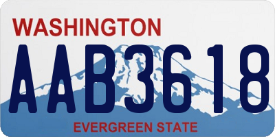 WA license plate AAB3618