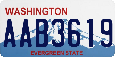 WA license plate AAB3619