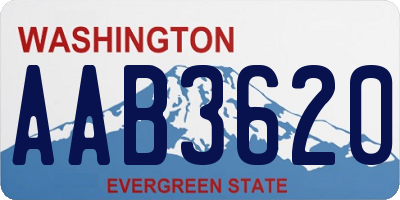 WA license plate AAB3620