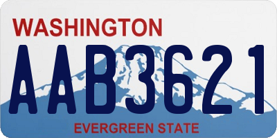 WA license plate AAB3621