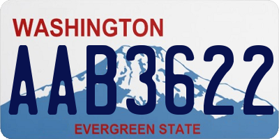 WA license plate AAB3622