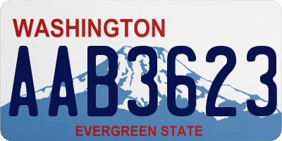 WA license plate AAB3623