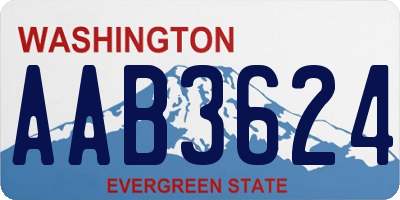 WA license plate AAB3624