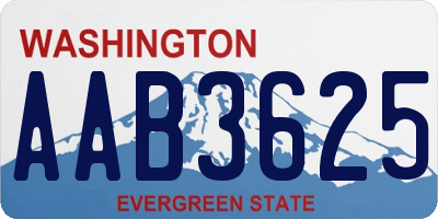 WA license plate AAB3625