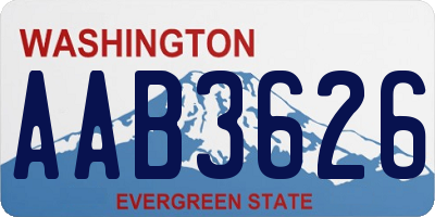 WA license plate AAB3626