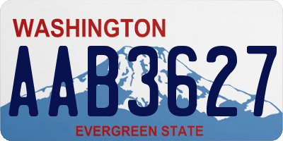 WA license plate AAB3627