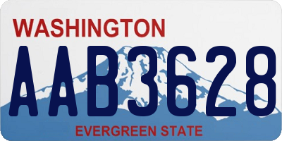 WA license plate AAB3628