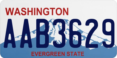 WA license plate AAB3629