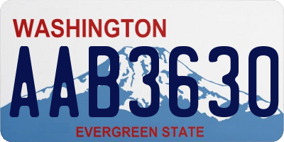 WA license plate AAB3630