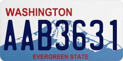 WA license plate AAB3631