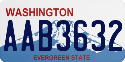 WA license plate AAB3632