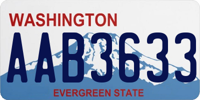 WA license plate AAB3633