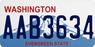 WA license plate AAB3634