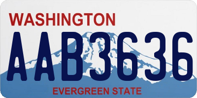 WA license plate AAB3636