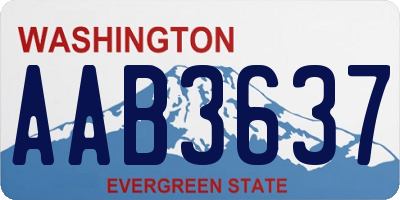 WA license plate AAB3637