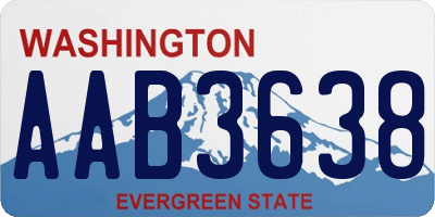 WA license plate AAB3638