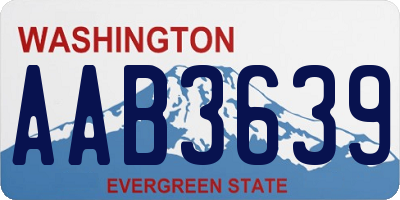 WA license plate AAB3639