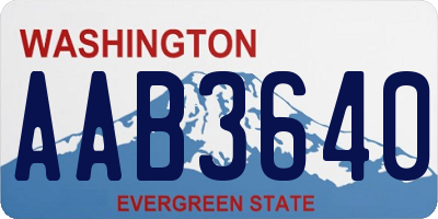 WA license plate AAB3640