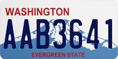 WA license plate AAB3641