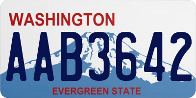 WA license plate AAB3642