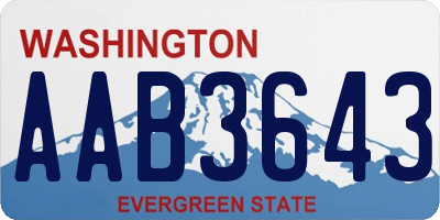 WA license plate AAB3643