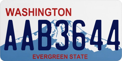 WA license plate AAB3644