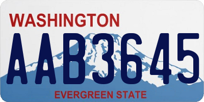 WA license plate AAB3645