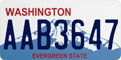 WA license plate AAB3647