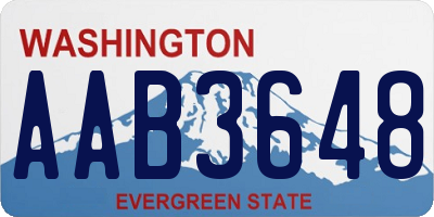 WA license plate AAB3648