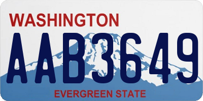 WA license plate AAB3649