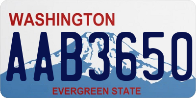 WA license plate AAB3650